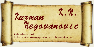 Kuzman Negovanović vizit kartica